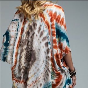 Orange and Green Tie Dye Kimono